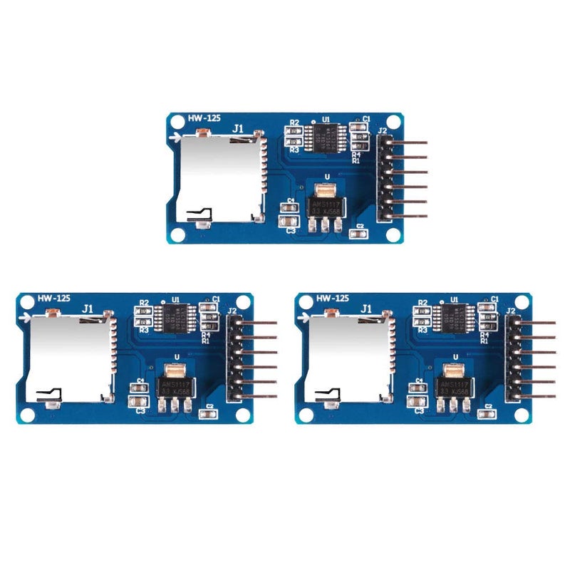 AiTrip 3PCS Micro SD Card Module with chip Level Conversion for Arduino,SDHC Card TF Card Adapter Reader (3PCS) - Image 1